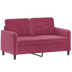 vidaXL Sofá de 2 plazas de terciopelo rojo tinto 120 cm