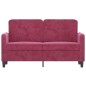 vidaXL Sofá de 2 plazas de terciopelo rojo tinto 120 cm vidaXL Sofá de 2 plazas de terciopelo rojo tinto 120 cm
