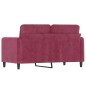 vidaXL Sofá de 2 plazas de terciopelo rojo tinto 120 cm vidaXL Sofá de 2 plazas de terciopelo rojo tinto 120 cm