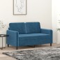 vidaXL Sofá de 2 plazas terciopelo azul 120 cm vidaXL Sofá de 2 plazas terciopelo azul 120 cm