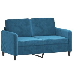 vidaXL Sofá de 2 plazas terciopelo azul 120 cm