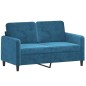 vidaXL Sofá de 2 plazas terciopelo azul 120 cm vidaXL Sofá de 2 plazas terciopelo azul 120 cm