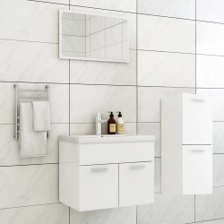 vidaXL Juego de muebles de baño madera de ingeniería blanco brillo
