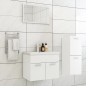 vidaXL Juego de muebles de baño madera de ingeniería blanco brillo vidaXL Juego de muebles de baño madera de ingeniería blanco brillo