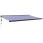 vidaXL Toldo retráctil aluminio y tela azul y blanco 5x3 m vidaXL Toldo retráctil aluminio y tela azul y blanco 5x3 m