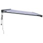 vidaXL Toldo retráctil aluminio y tela azul y blanco 5x3 m vidaXL Toldo retráctil aluminio y tela azul y blanco 5x3 m