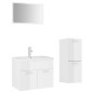 vidaXL Juego de muebles de baño madera de ingeniería blanco brillo vidaXL Juego de muebles de baño madera de ingeniería blanco brillo