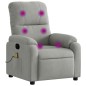 vidaXL Sillón reclinable de masaje tela de microfibra gris claro vidaXL Sillón reclinable de masaje tela de microfibra gris claro