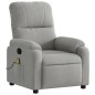 vidaXL Sillón reclinable de masaje tela de microfibra gris claro vidaXL Sillón reclinable de masaje tela de microfibra gris claro