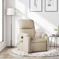 vidaXL Sillón reclinable de masaje tela de microfibra color crema vidaXL Sillón reclinable de masaje tela de microfibra color crema