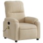vidaXL Sillón reclinable de masaje tela de microfibra color crema vidaXL Sillón reclinable de masaje tela de microfibra color crema