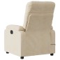 vidaXL Sillón reclinable de masaje tela de microfibra color crema vidaXL Sillón reclinable de masaje tela de microfibra color crema