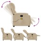 vidaXL Sillón reclinable de masaje tela de microfibra color crema vidaXL Sillón reclinable de masaje tela de microfibra color crema