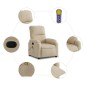 vidaXL Sillón reclinable de masaje tela de microfibra color crema vidaXL Sillón reclinable de masaje tela de microfibra color crema