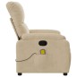 vidaXL Sillón reclinable de masaje tela de microfibra color crema vidaXL Sillón reclinable de masaje tela de microfibra color crema