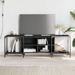 vidaXL Mueble de TV de madera de ingeniería negro 153x37x50 cm