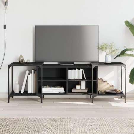 vidaXL Mueble de TV de madera de ingeniería negro 153x37x50 cm