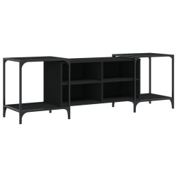 vidaXL Mueble de TV de madera de ingeniería negro 153x37x50 cm