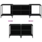 vidaXL Mueble de TV de madera de ingeniería negro 153x37x50 cm