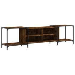 vidaXL Mueble de TV madera de ingeniería roble ahumado 203x37x50 cm
