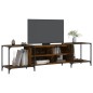 vidaXL Mueble de TV madera de ingeniería roble ahumado 203x37x50 cm vidaXL Mueble de TV madera de ingeniería roble ahumado 203x37x50 cm