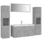 vidaXL Juego de muebles de baño madera de ingeniería gris hormigón vidaXL Juego de muebles de baño madera de ingeniería gris hormigón