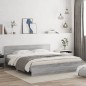vidaXL Estructura de cama con cabecero gris Sonoma 160x200 cm vidaXL Estructura de cama con cabecero gris Sonoma 160x200 cm