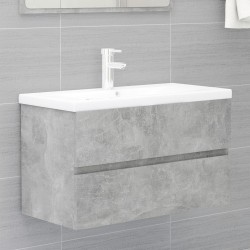 vidaXL Mueble con lavabo madera de ingeniería gris hormigón