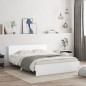 vidaXL Estructura de cama con cabecero blanca 140x200 cm vidaXL Estructura de cama con cabecero blanca 140x200 cm