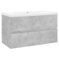vidaXL Mueble con lavabo madera de ingeniería gris hormigón vidaXL Mueble con lavabo madera de ingeniería gris hormigón