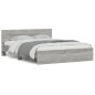 vidaXL Estructura de cama con cabecero gris Sonoma 150x200 cm vidaXL Estructura de cama con cabecero gris Sonoma 150x200 cm