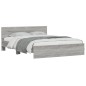 vidaXL Estructura de cama con cabecero gris Sonoma 140x200 cm vidaXL Estructura de cama con cabecero gris Sonoma 140x200 cm