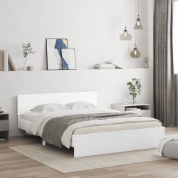 vidaXL Estructura de cama con cabecero blanca 140x190 cm