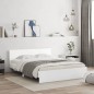 vidaXL Estructura de cama con cabecero blanca 140x190 cm vidaXL Estructura de cama con cabecero blanca 140x190 cm