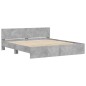 vidaXL Estructura de cama cabecero y luces LED gris hormigón 200x200cm vidaXL Estructura de cama cabecero y luces LED gris hormigón 200x200cm