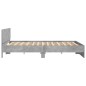 vidaXL Estructura de cama cabecero y luces LED gris hormigón 200x200cm vidaXL Estructura de cama cabecero y luces LED gris hormigón 200x200cm