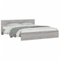 vidaXL Estructura de cama cabecero y luces LED gris Sonoma 200x200 cm vidaXL Estructura de cama cabecero y luces LED gris Sonoma 200x200 cm