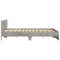 vidaXL Estructura de cama cabecero y luces LED gris Sonoma 200x200 cm vidaXL Estructura de cama cabecero y luces LED gris Sonoma 200x200 cm