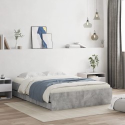 vidaXL Cama con cajones madera de ingeniería gris hormigón 120x190 cm