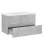 vidaXL Mueble con lavabo madera de ingeniería gris hormigón vidaXL Mueble con lavabo madera de ingeniería gris hormigón