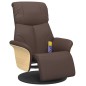 vidaXL Sillón reclinable masaje con reposapiés cuero sintético marrón vidaXL Sillón reclinable masaje con reposapiés cuero sintético marrón