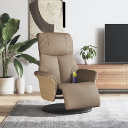 vidaXL Sillón reclinable masaje reposapiés cuero sintético capuchino