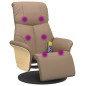 vidaXL Sillón reclinable masaje reposapiés cuero sintético capuchino vidaXL Sillón reclinable masaje reposapiés cuero sintético capuchino