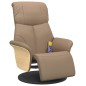 vidaXL Sillón reclinable masaje reposapiés cuero sintético capuchino vidaXL Sillón reclinable masaje reposapiés cuero sintético capuchino
