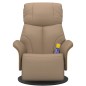 vidaXL Sillón reclinable masaje reposapiés cuero sintético capuchino vidaXL Sillón reclinable masaje reposapiés cuero sintético capuchino