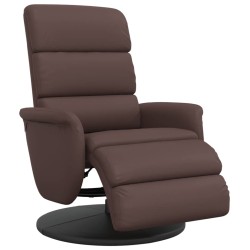 vidaXL Sillón reclinable con reposapiés cuero sintético marrón