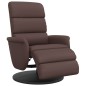 vidaXL Sillón reclinable con reposapiés cuero sintético marrón vidaXL Sillón reclinable con reposapiés cuero sintético marrón