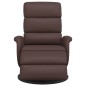 vidaXL Sillón reclinable con reposapiés cuero sintético marrón vidaXL Sillón reclinable con reposapiés cuero sintético marrón
