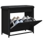 vidaXL Banco zapatero con cajón abatible negro 62x32x56 cm vidaXL Banco zapatero con cajón abatible negro 62x32x56 cm