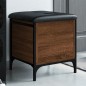 vidaXL Banco con almacenaje madera ingeniería roble marrón 42x42x45 cm vidaXL Banco con almacenaje madera ingeniería roble marrón 42x42x45 cm